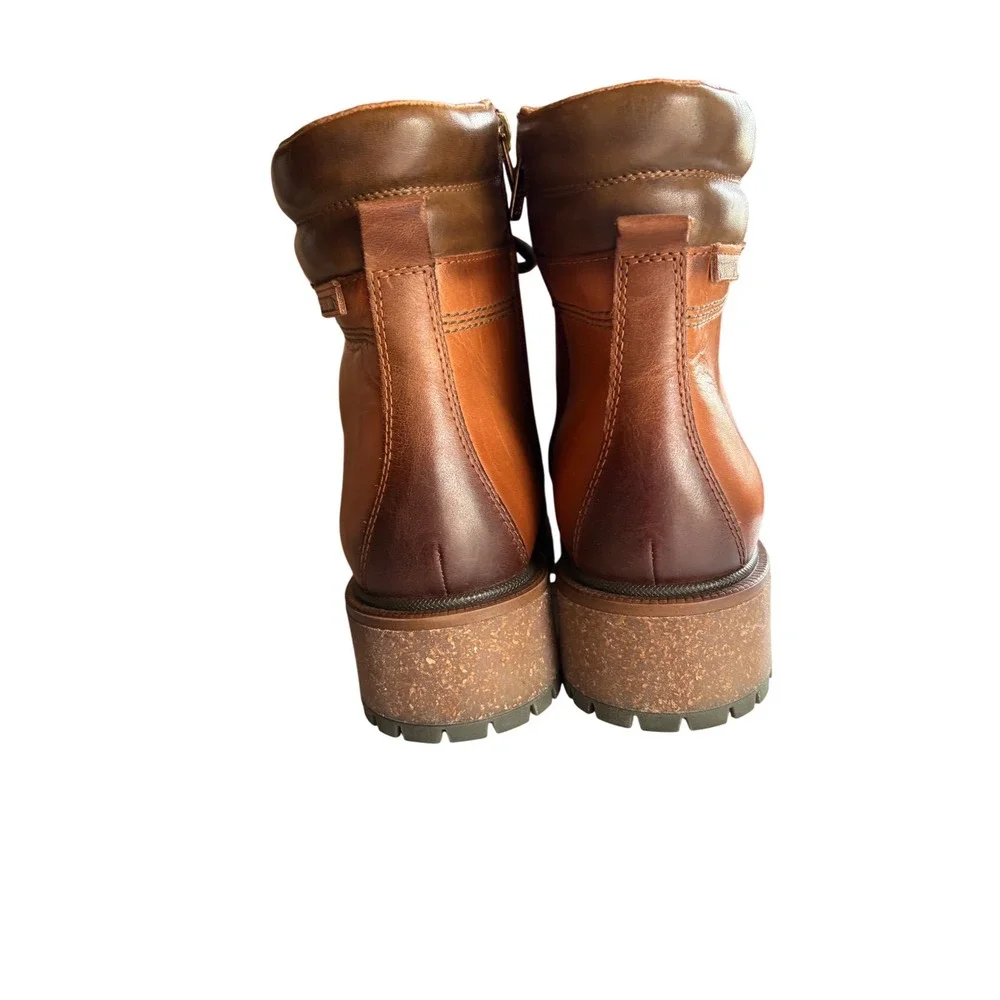 Pikolinos San Sebastian Brandy Leather Lace Up Ankle Boots Size 40 9 LIKE NEW